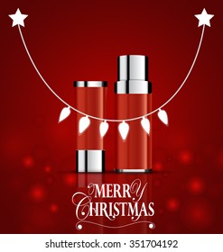 Cosmetics packaging, Holiday Gift. Vector illustration.