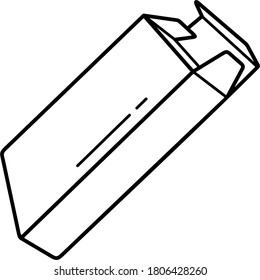 Cosmetics paper box. Vector outline icon.