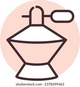 Cosmetics parfume, illustration or icon, vector on white background.