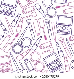 maquillaje de pincel de rímel de labios de patrón cosmético