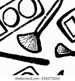 Cosméticos, patrón en el estilo de minimalismo de estilo escandinavo. Patrón transparente del vector