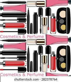 cosmetics and perfume. seamless pattern
