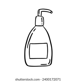 Cosmetics for pets. Pet grooming.  Doodle style hand drawn. Vector 