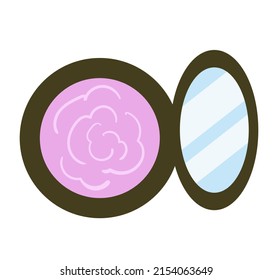 Cosmetics powder. Flat vector illustration. Make up