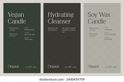 Cosmetics printable label design template