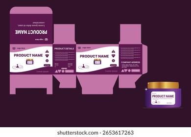 Cosmetics product package, box design.Modern product packaging design,Box packaging, Medicine Packaging Box Design. Packaging template for medicine, eye drop, cut the carton, creams, perfumes, balm.