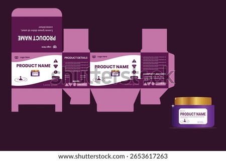 Cosmetics product package, box design.Modern product packaging design,Box packaging, Medicine Packaging Box Design. Packaging template for medicine, eye drop, cut the carton, creams, perfumes, balm.