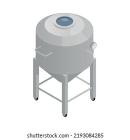 Cosmetics production factory equipment isometric icon on white background 3d vector illustration