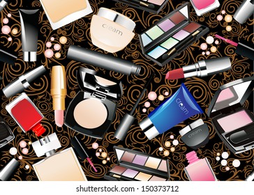 Cosmetics seamless background,