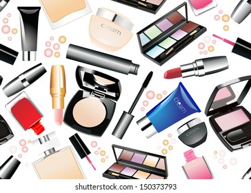 Cosmetics seamless background