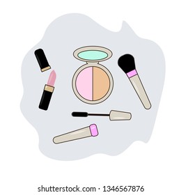 Cosmetics set for makeup, beauty set