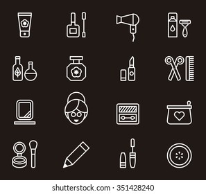 COSMETICS set of outline icons