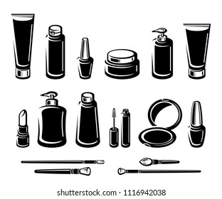 Cosmetics set. Vector