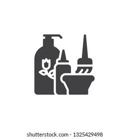Cosmetics set vector icon. filled flat sign for mobile concept and web design. Cosmetic skin care cream packaging glyph icon. Symbol, logo illustration. Pixel perfect vector graphics