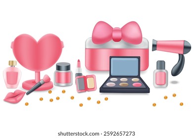 Cosmetics set vector realistic. Isolated on white background