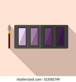 Cosmetics shadows icon with long shadow. Flat, vector, illustration.