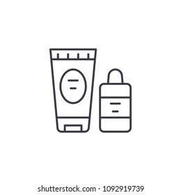 Cosmetics shop linear icon concept. Cosmetics shop line vector sign, symbol, illustration.