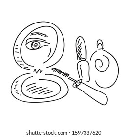 Cosmetics. Sketch. black and white. Vector illustration