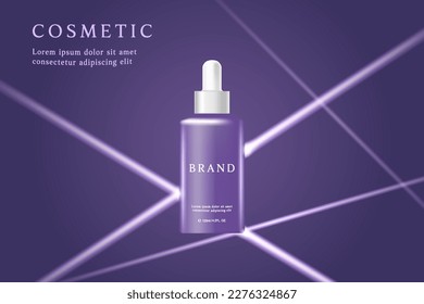 Cosmetics and skin care product ads template on dark background with the light.