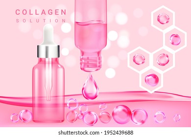 Solución de cosméticos. esencia de colágeno supremo.