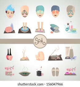 Cosmetics And Spa Icons Set - Isolated On Gray Background - Vector Illustration, Graphic Design Editable For Your Design.