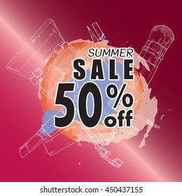 cosmetics summer sale vector design template