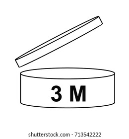  cosmetics symbol 3M, Period after opening symbol 3M, vector illustration