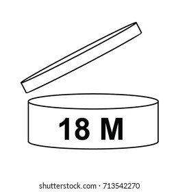  cosmetics symbol 3M, Period after opening symbol 3M, vector illustration