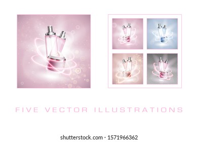 Cosmetics template for ads. Graphic concept for your design