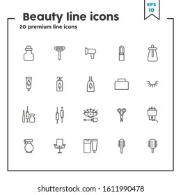 Cosmetics thin line icon. Concept of women’s beauty service, cosmetics. Vector illustration symbol elements for web design and apps
