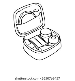 Cosmetics and toiletries packed in a clear bag for traveling illustration Easy to organize carry-on essentials and comply with airline regulations.