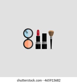 Cosmetics and tools icon set isolated on bright background. Vector art.