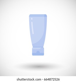 Cosmetics tube product vector flat icon, Flat design of skincare, hygiene or beauty object with round shadow, vector illustration with shadows