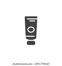 Cosmetics tube vector icon. filled flat sign for mobile concept and web design. Cream tube glyph icon. Symbol, logo illustration. Vector graphics