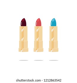 Cosmetics vector. Design for lipstick. For print.