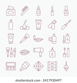 Cosmetics vector icon set. Beauty icon set.