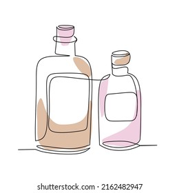 Cosmetics vector illustration drawn in line art style
