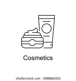 COSMETICS vector outline icon for web design isolated on white background