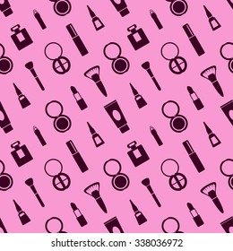 cosmetics vector pattern, seamless background for web page or wrapping.