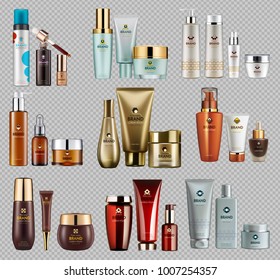 Cosmetics Vector realistic package ads template bundle