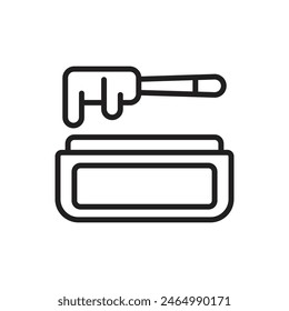 Icono de contorno de cera de cosméticos Ilustración vectorial