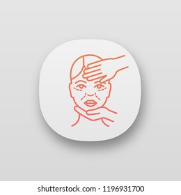 Cosmetologist Examination App Icon. Cosmetology. Cosmetic Procedure. Neurotoxin Injection Preparation. Aesthetic Medicine. UI/UX User Interface. Web Or Mobile Application. Vector Isolated Illustration