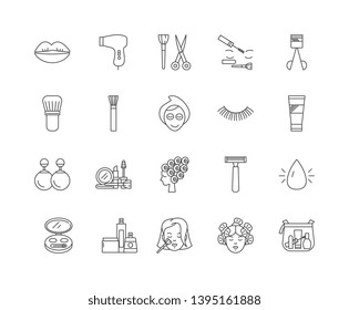 Cosmetologist line icons, signs, vector set, outline illustration concept 