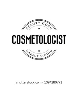 Cosmetologist logo stamp vintage black