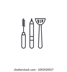 Cosmetologist tools linear icon concept. Cosmetologist tools line vector sign, symbol, illustration.