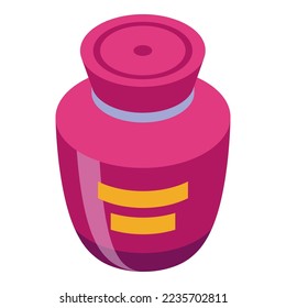 Cosmetology bottle icon isometric vector. Face skin. Cosmetic cream