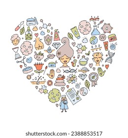 Cosmetology health and Skin care. Heart shape for your design
