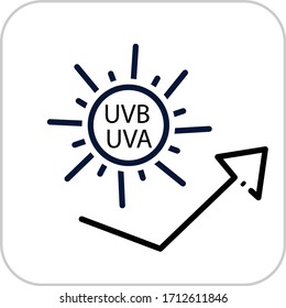 Cosmetology icon in lineart. Vector illustration, flat design. Sunscreen uva uvb icon. sun protection concept icon