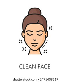 Cosmetology and mesotherapy, face skincare thin line color icon. Woman beauty cosmetics, dermatology product or body hygiene outline vector sign. Face skin care linear pictogram or icon