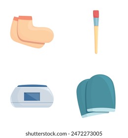 Cosmetology procedure icons set cartoon vector. Procedure in spa salon. Body care